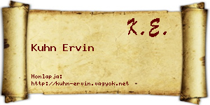 Kuhn Ervin névjegykártya
