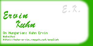 ervin kuhn business card